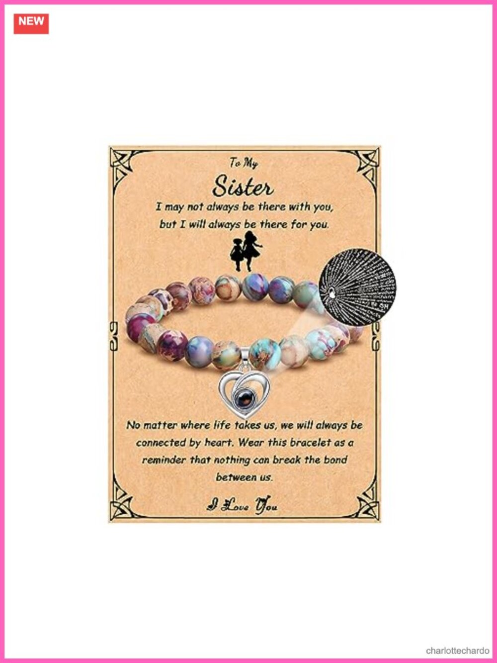 I Love You Bracelet 100 Languages Stainless Steel Heart Charm Bangle Gift